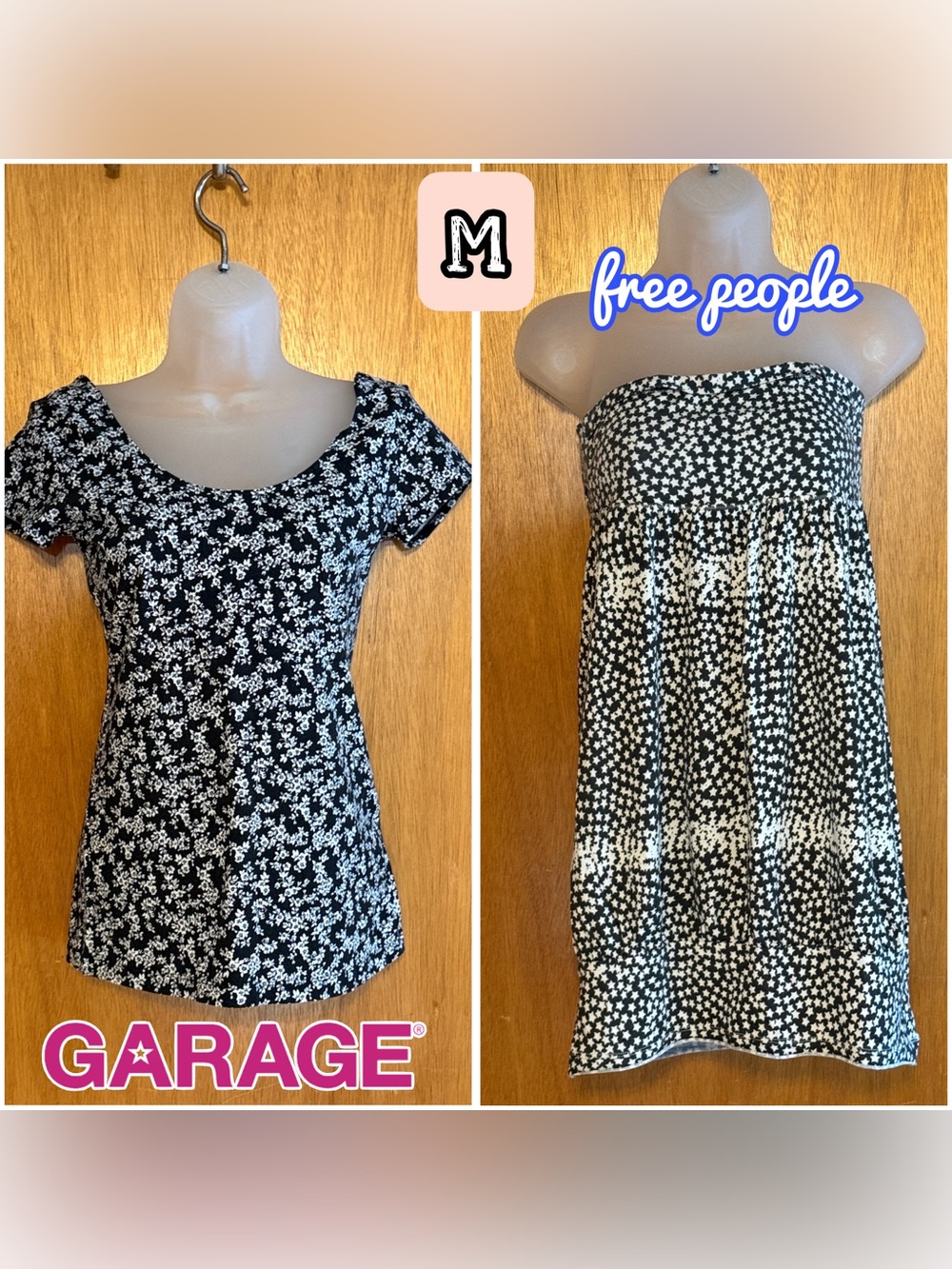 Black & White Top Bundle sz M GARAGE & free people
